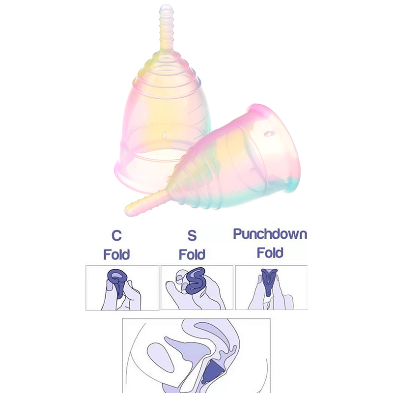 1PCS Women Colorful Cup Medica - Menstrual Cup Silicone review and price